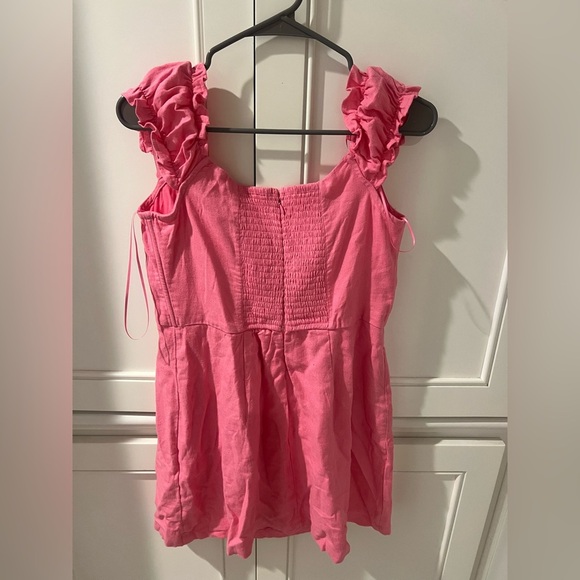 Abercrombie Pink Ruffled linen Women's dress - Picture 2 of 3